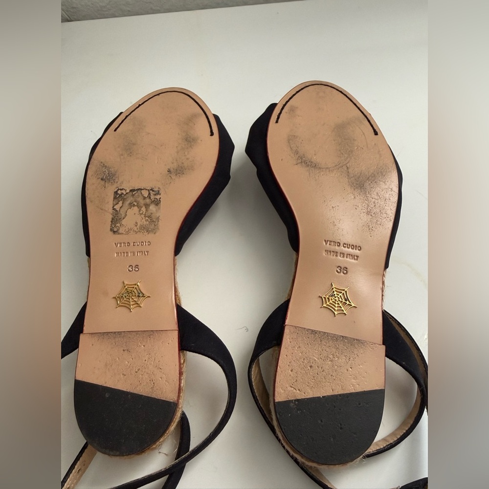 Charlotte Olympia made in Italy 🇮🇹 Black Espadrille Sandals - Picture 4 of 5